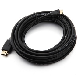 5m Mini HDMI to Standard HDMI Cable Black